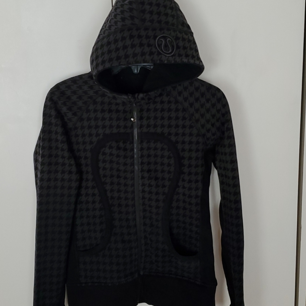 Lululemon Scuba Hoodie II, Giant Houndstooth Dip Dye Deep Coal Black/Bla… - Picture 6 of 11